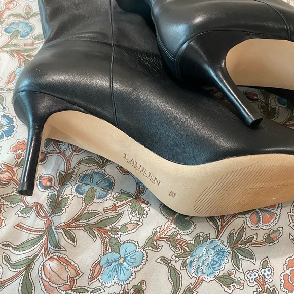 Ralph Lauren Black Heeled Boots, 10B - Picture 7 of 11